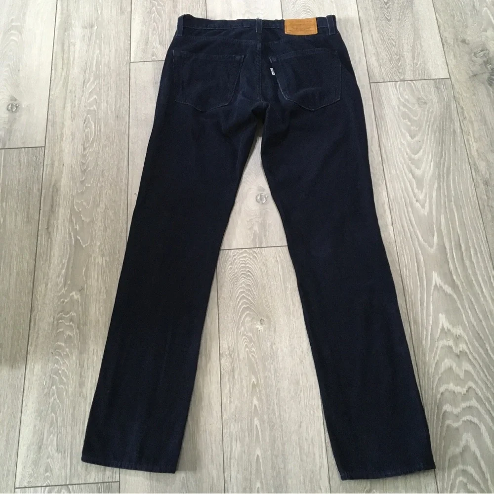 Levis 511 Trousers W31 L32 Blue Corduroy Slim Straight Cords Zip Fly - Picture 2 of 10